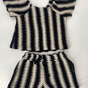 Girls Crochet Shirt & Shorts Set Size 6 Cotton On kids